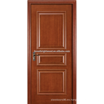 Moldura levantada Chapa pintada 3 Panel Swing Puertas interiores clásicas con Manija